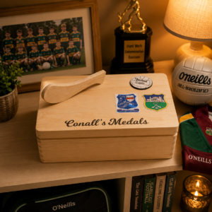Personalised Hurling, Camogie and Gaelic Football Medal Box