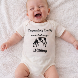 Fun Baby Vest - Milking - Fathers Day